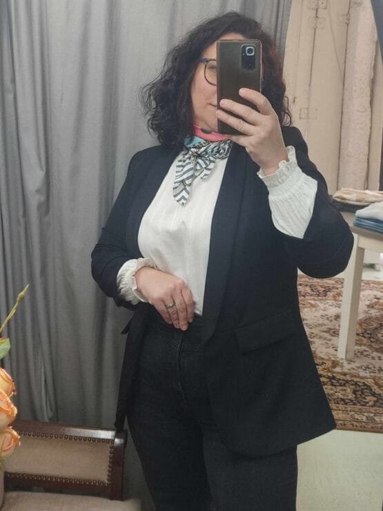 Blazer de mangas arregaçadas